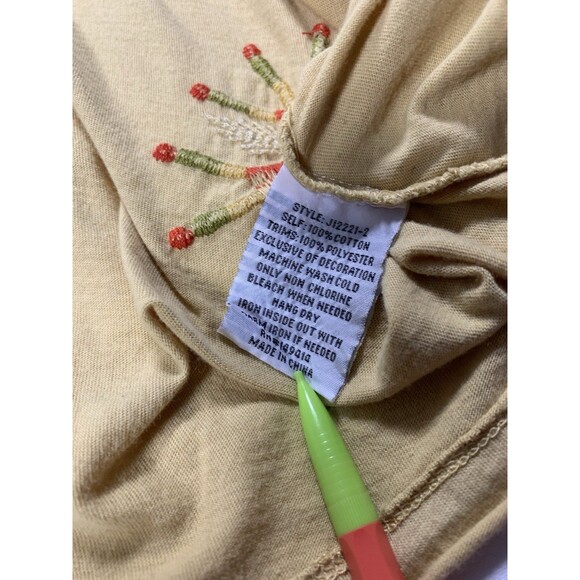 Johnny Was Embroidered Boho Top Women S Southwestern Festival Western Cactus Tee - Picture 6 of 6